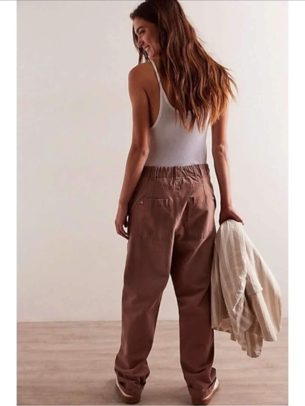 Free People Hayden Pull On Pants in Brownie Size XS NEW Cargo Bohemian Neutral